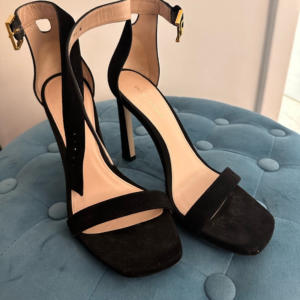 Stuart Weitzman Black Suede High Heel Sandals